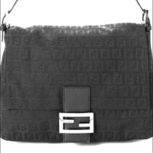 FENDI Zucca Canvas Big Mama handbag in black